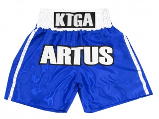Custom Boxing Pants , Create Boxing Shorts : KNBXCUST-2042-Blue